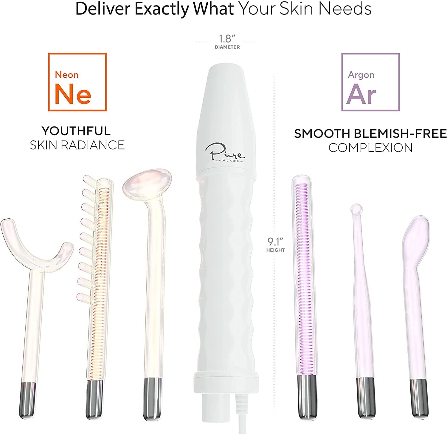 NuDerma Professional Skin Therapy Wand - Portable High Frequency Skin Therapy Machine with 6 Neon & Argon Wands – Boost Your Skin – Clear Firm & Tighten - Image 6